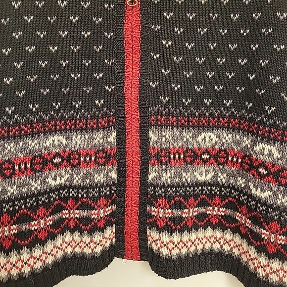Erika & Co Vintage Knit V-neck Zip Up Sweater Vest Blue Red Size Med - Picture 3 of 3